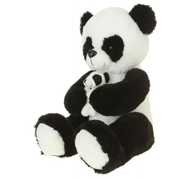 16 in. Plush Panda with Baby