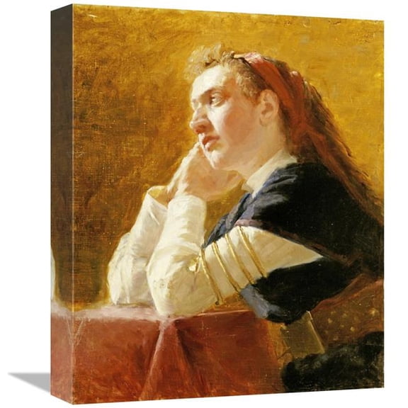 16 in. Portrait of a Young Woman Art Print - Ilia Efimovich Repin