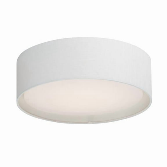 16 in. Prime LED Flush Mount Ceiling Light, White Linen