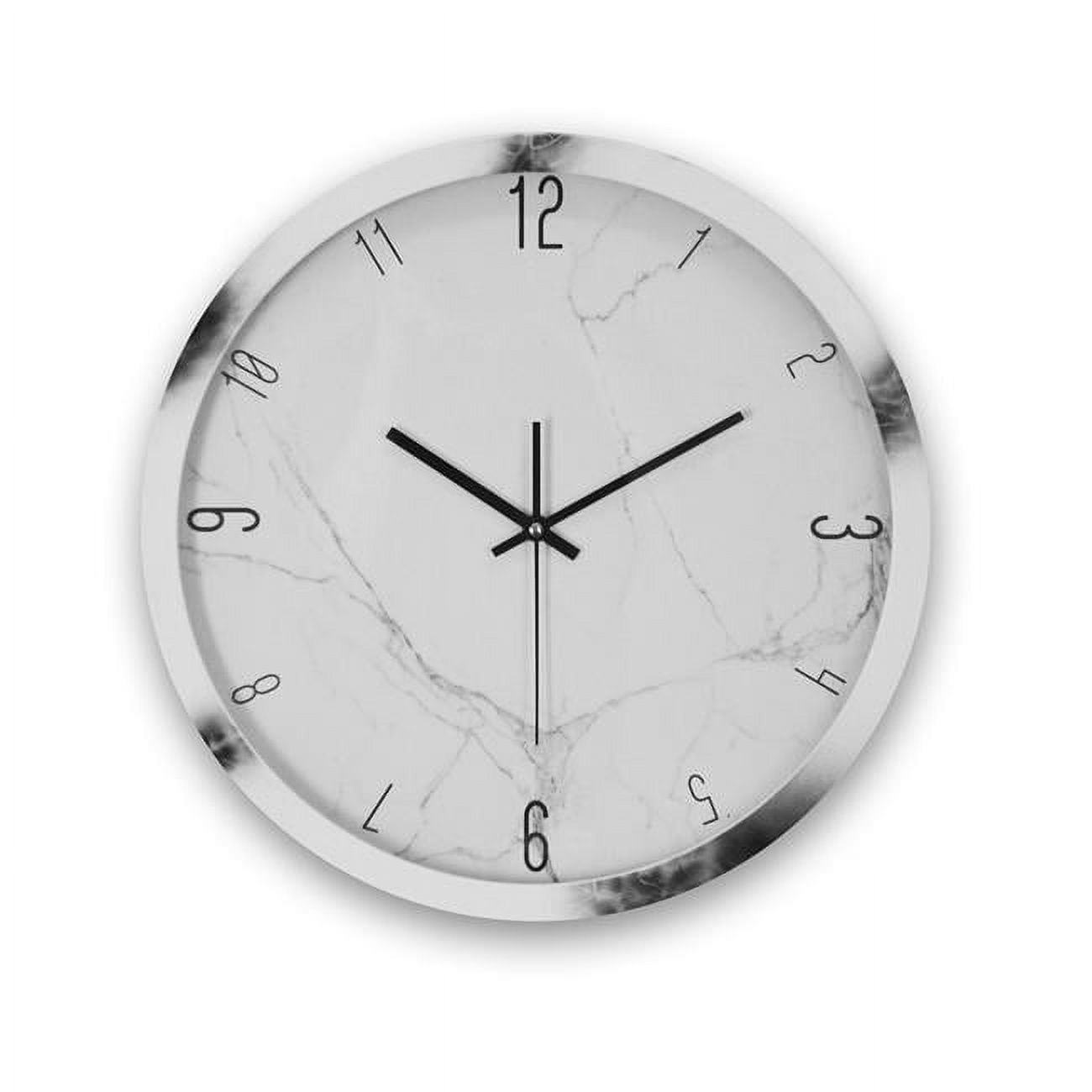 16 in. Round Marble Finish Wall Clock