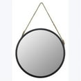 thumbnail image 1 of 16 in. Round Mirror in Matte Black Metal Frame with Rope, 1 of 1