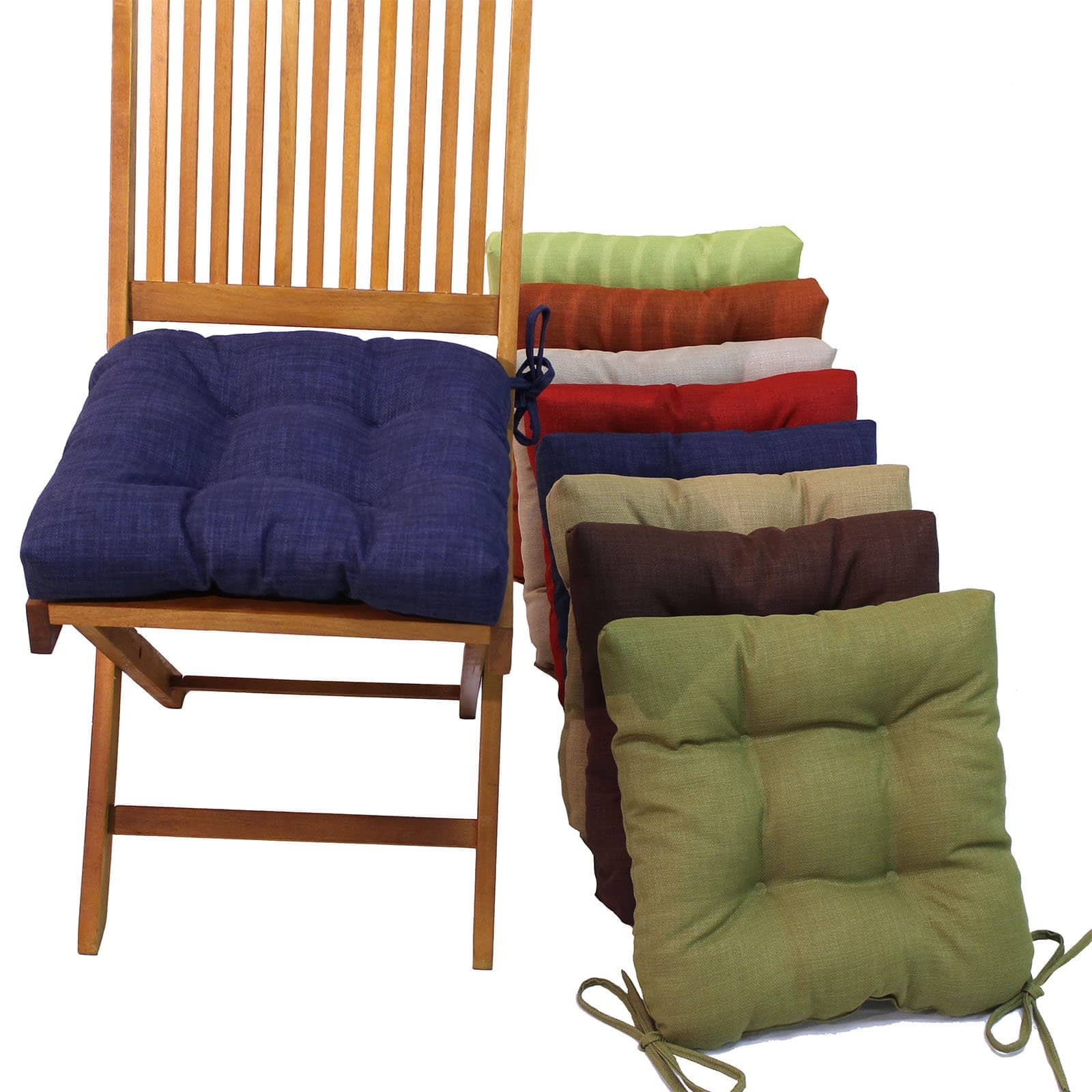 16 in. Square Outdoor Chair Cushions with Ties Set of 4