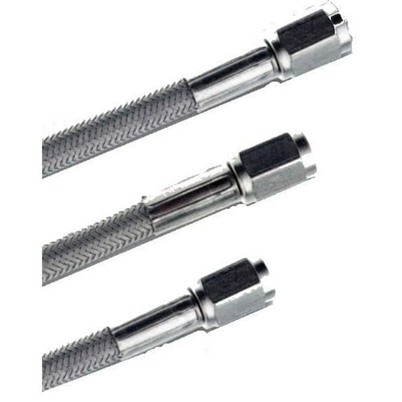 16 in. Staight 3 to Brake Line Braided, Stainless Steel