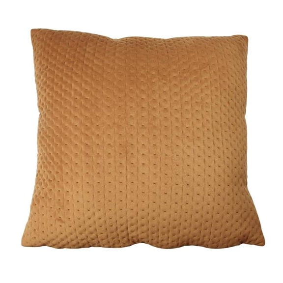 16 in. Textured Burnt Sienna Velvet Square Throw Pillow