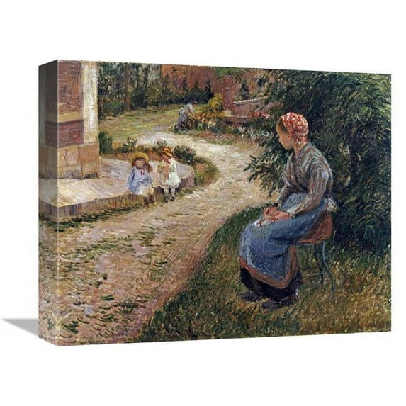 16 in. The Maid Sitting in the Garden at Eragny Art Print - Camille Pissarro