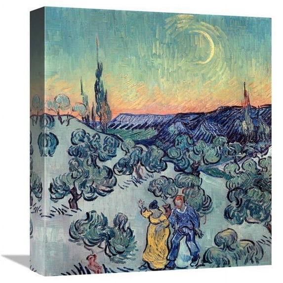 16 in. The Stroll, Evening Art Print - Vincent Van Gogh
