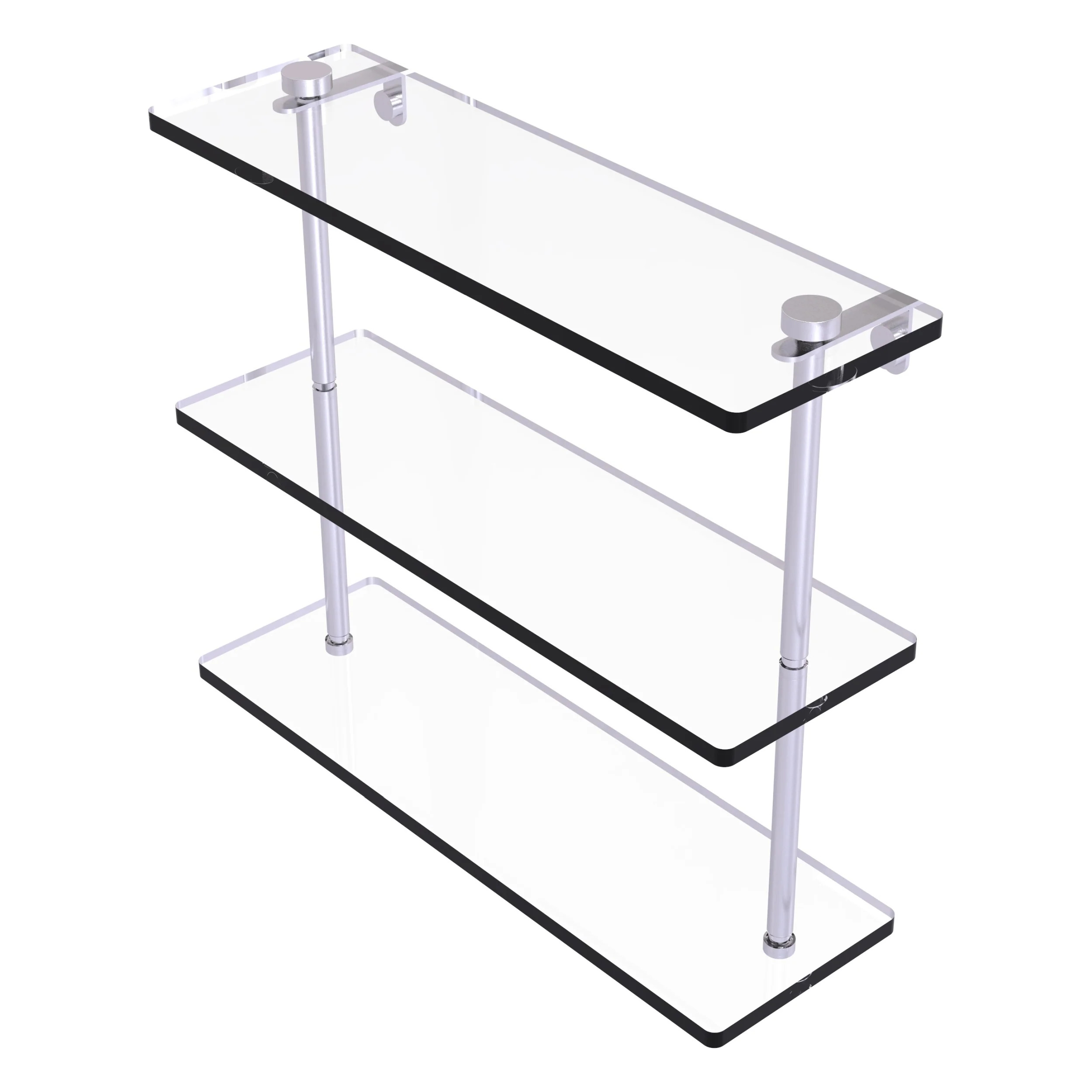 16-in Triple Tiered Glass Shelf in Satin Chrome - Walmart.com