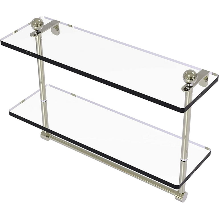 Bathroom glass shelf with 2025 towel bar brushed nickel