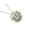 thumbnail image 1 of 16 in.Vintage Button Mother of Pearl Pendant Necklace in 925 Sterling Silver, 1 of 1
