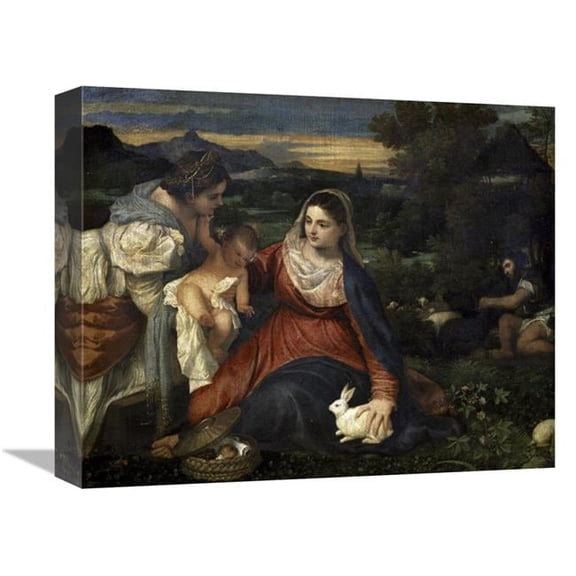16 in. Virgin & Child with Saint Catherine Art Print - Titian