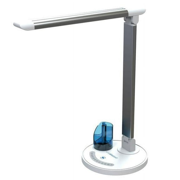16 in. White & Silver LED Desk Lamp with Color Temperature Changing & Dimming
