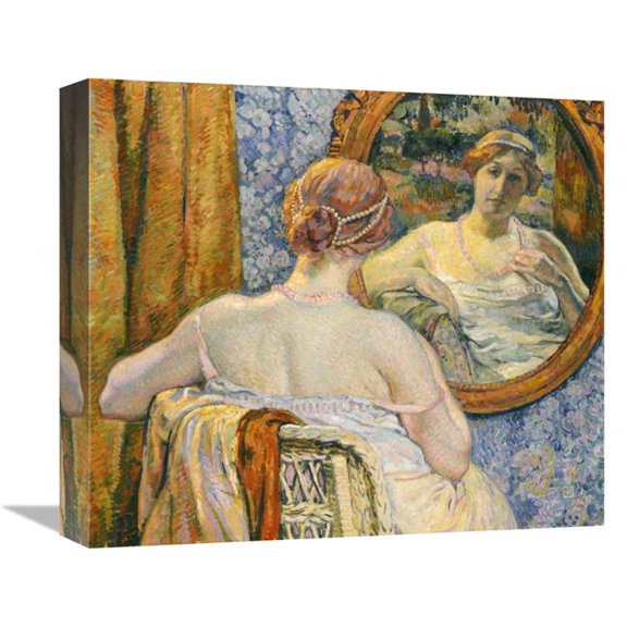 16 in. Woman in a Mirror Art Print - Theo Van Rysselberghe
