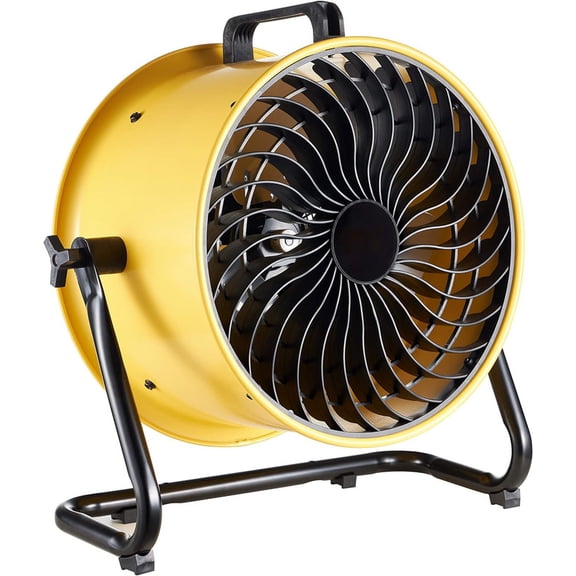 16 in. Yellow High-Velocity Drum Air Circulator Fan 2800 CFM Large Airflow Turbo Shop Floor Fan, 3-Speed, 1/4 HP Motor