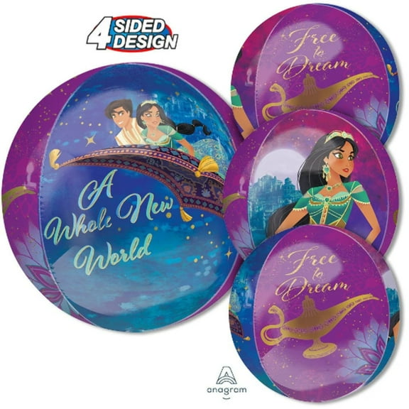 16 inch ALADDIN ORBZ   Long Lasting Orbz Spherical Balloon  Party Supplies Decorations