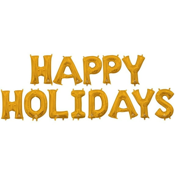 16 inch Anagram Happy Holidays - Letters Kit (Air-Fill Only) Foil Mylar Balloon - Party Supplies Decorations