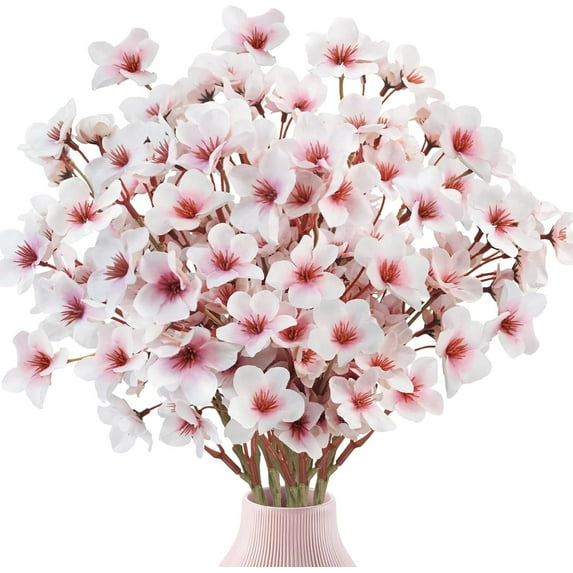 16 inch Artificial Cherry Blossom Branches,Bexikou 6 Pcs Faux Silk Cherry Blossom Flowers Fake Cherry Blossom Floral Stems for Vase Wedding Table Centerpieces Indoor Home Decor