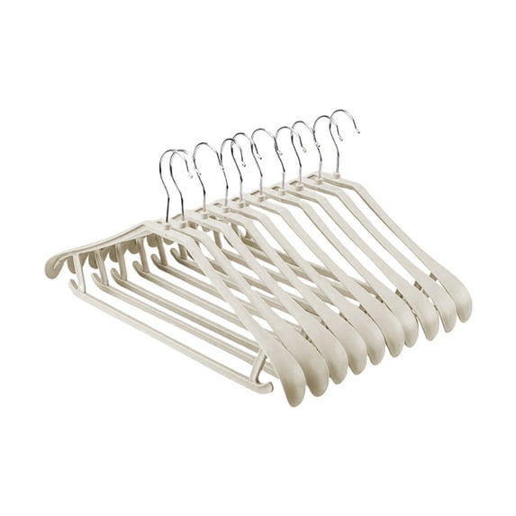 16 inch Basics Plastic Dress Hangers (Case of 10) - Ultra Heavy Duty Plastic Clothes Hangers - Perfect for Durable Coat, Suit and Clothes Hanger, Can Be Used for Retail Stores
