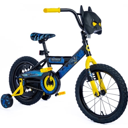 16 inch Batman Kid's Bike includes Mask with Glowing Eyes for kids ages 4 to 7 years old