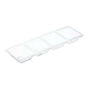 16 IN Clear Rectangular Plastic Compartment Tray, by Way To Celebrate