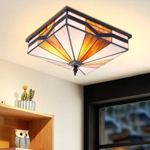 16-inch Colorful Acrylic 4-Light Pendant Fixture - Wall Control Ceiling Lamp with 15.7" Modern Shade for Dining Room Lighting (E26 Sockets, Bulbs Excluded)