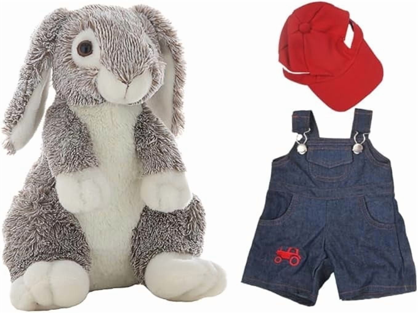 Plush Gear Forest the Bunny 16" with Farmer Outfit – Adorable Stuffed Animal for Kids & Gifts