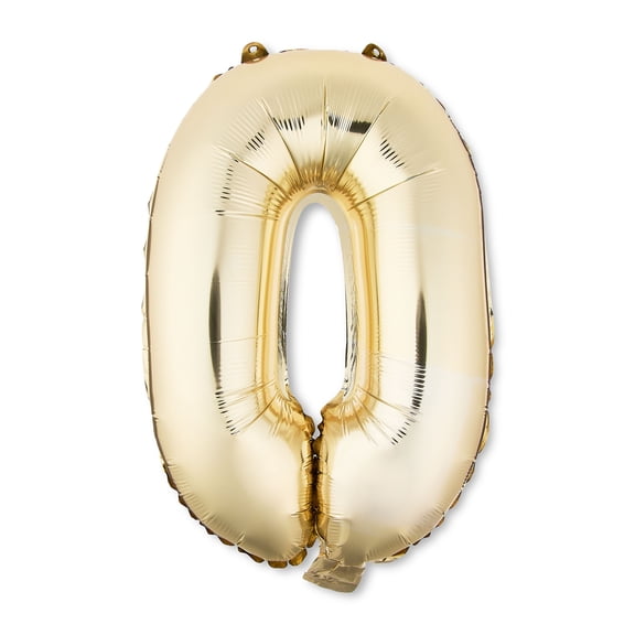 16 inch Gold Number 0 Foil Balloon by Way To Celebrate