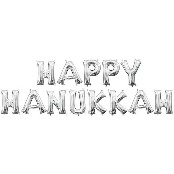 16 inch Happy Hanukkah - Anagram Letters Kit (Air-Fill Only) Foil Mylar Balloon - Party Supplies Decorations