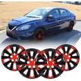 thumbnail image 1 of 16 inch Hubcap,2011-2017 Nissan Leaf,2013-2019 Nissan Sentra Style Wheel Cover,10 Spoke Style aftermarket replacement for 40315-3NF0B,Black Lacquer & Red Lacquer, 1 of 7