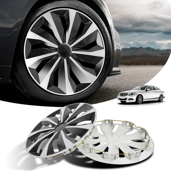 16 inch Hubcaps Set of 4 Automotive Wheel Tire Covers Accessories Wheel Rim Cover Compatible Replacement with Toyota Volkswagen VW Chevy Chevrolet Honda Mazda Dodge Ford and More