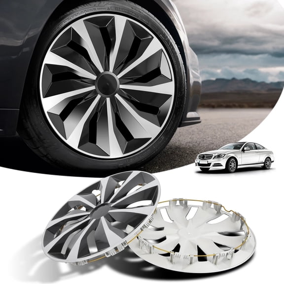 16 inch Hubcaps Set of 4 Automotive Wheel Tire Covers Accessories Wheel Rim Cover Compatible Replacement with Toyota Volkswagen VW Chevy Chevrolet Honda Mazda Dodge Ford and More