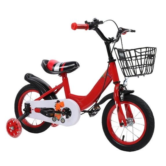 16 Inch Kids Bike With Training Wheels, 2-in-1 Kids Bicycle With Adjustable Handlebar/Seat, Toddler Bike Children Christmas Birthday New Year Gift For Boys Girls Kids Toddlers 3 To 8 Years Old, Red
