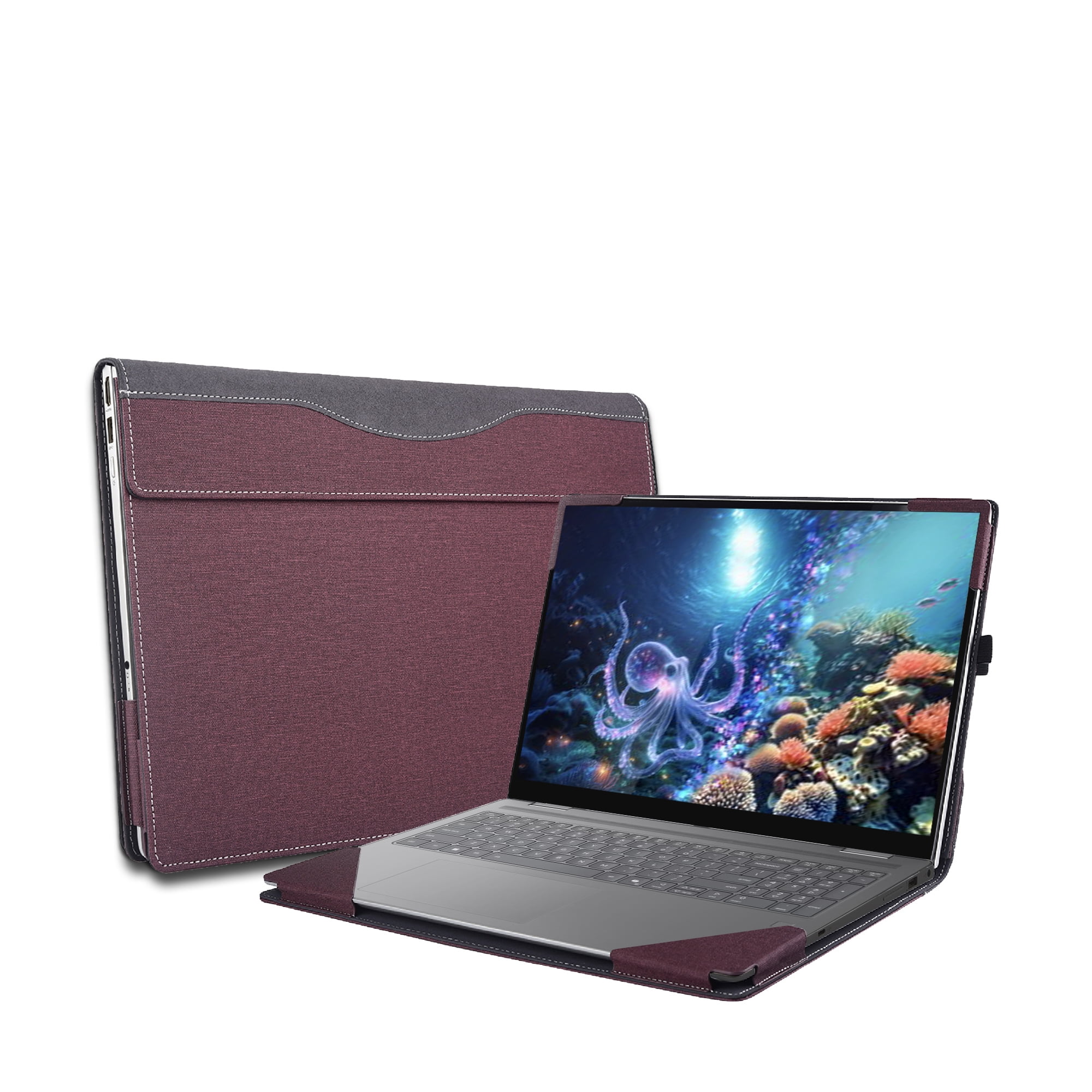 16 inch Laptop Case Cover for Lenovo Yoga 7 2-in-1 16ILL10 /16AKP10,PU leather Notebook PC Sleeve Protective Bag with Pen Holder