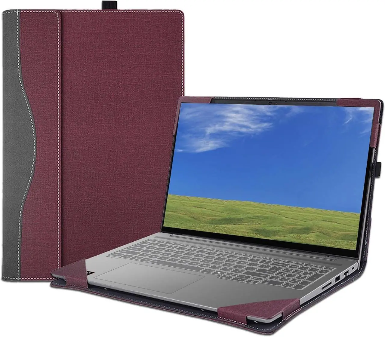 16 inch Laptop Cover Case for Lenovo IdeaPad Pro 5 16AKP10 /16IAH10 /16ASP10 Sleeve,PU Leather Protective Notebook PC Bag Accessories with Pen Holder and Heat Dissipation Hole