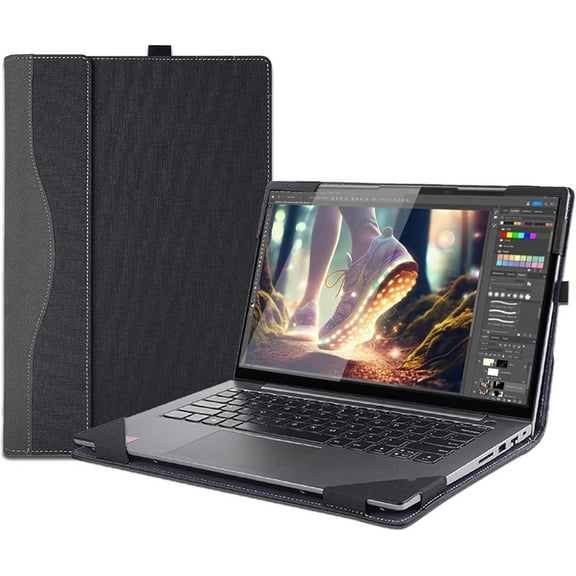 16 inch Laptop Cover Case for Lenovo Yoga 7 2-in-1 16AHP9 /16IML9 & Yoga Slim 7 Pro 16ACH6 16ARH7 16IAH7,PU Leather Protective Shell Detachable Laptop Bag Accessory