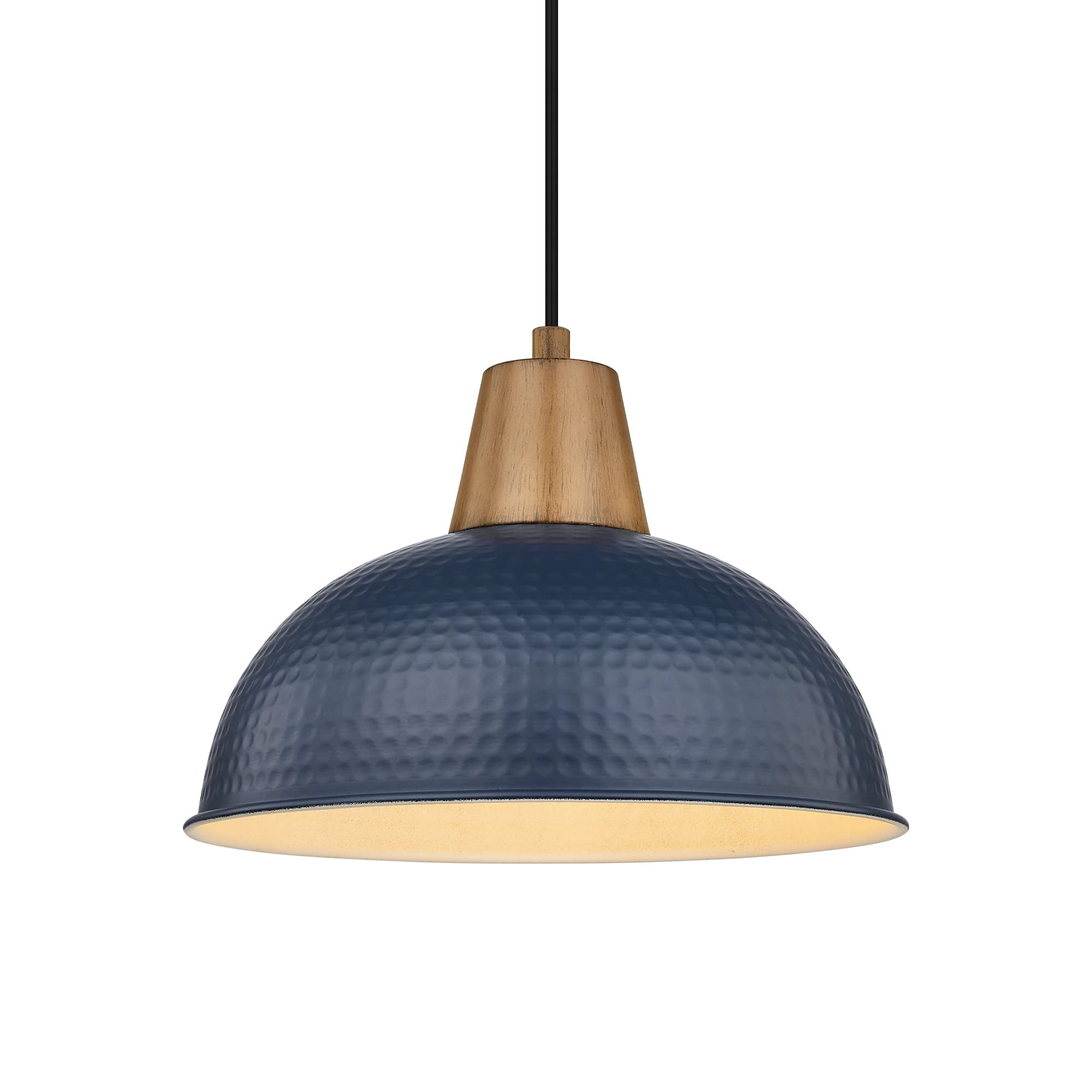 16 inch Large Blue Pendant Lighting for Kitchen Island Navy Blue Pendant Light Fixtures with Hammered Metal Shade Large Industrial Hanging Lamp Walmart