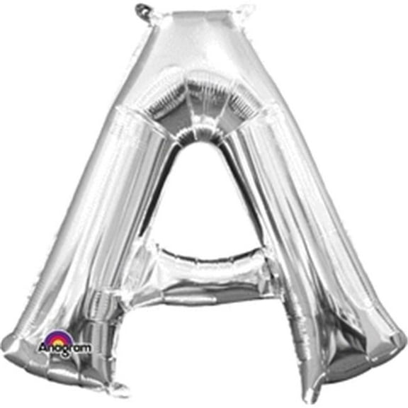 16 inch Letter A - Anagram - Silver (Air-Fill Only) Foil Mylar Balloon - Party Supplies Decorations