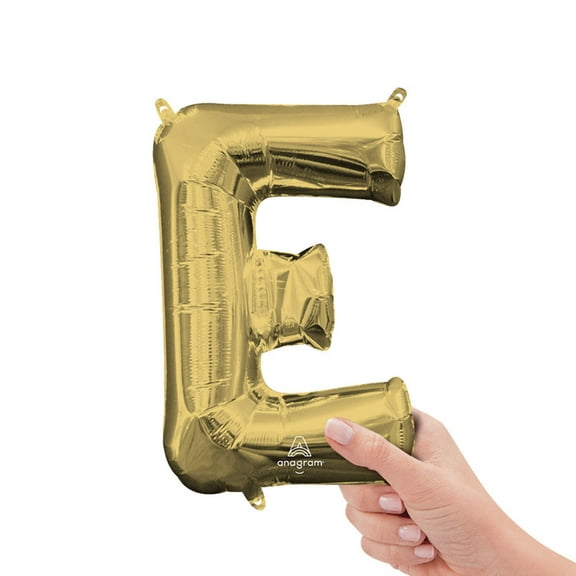 16 inch Letter E - Anagram - White Gold (Air-Fill Only) Foil Mylar Balloon - Party Supplies Decorations