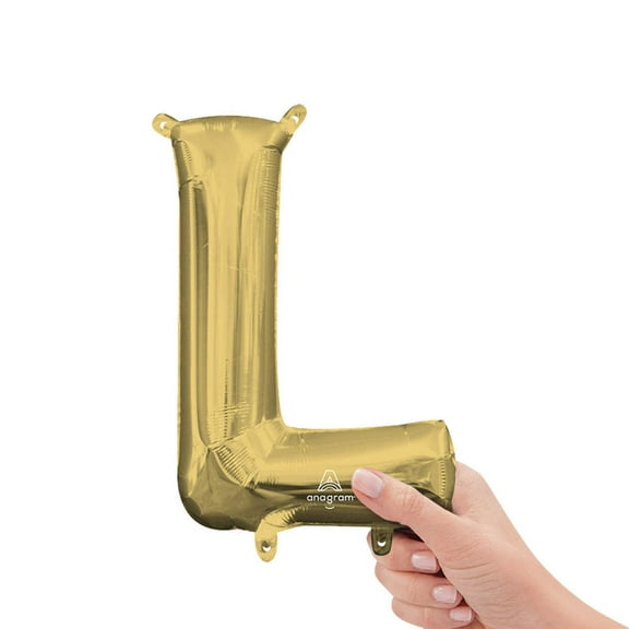 16 inch Letter L - Anagram - White Gold (Air-Fill Only) Foil Mylar Balloon - Party Supplies Decorations