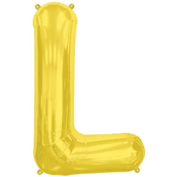 16 inch Letter L - Northstar - Gold (Air-Fill Only) Foil Mylar Balloon - Party Supplies Decorations