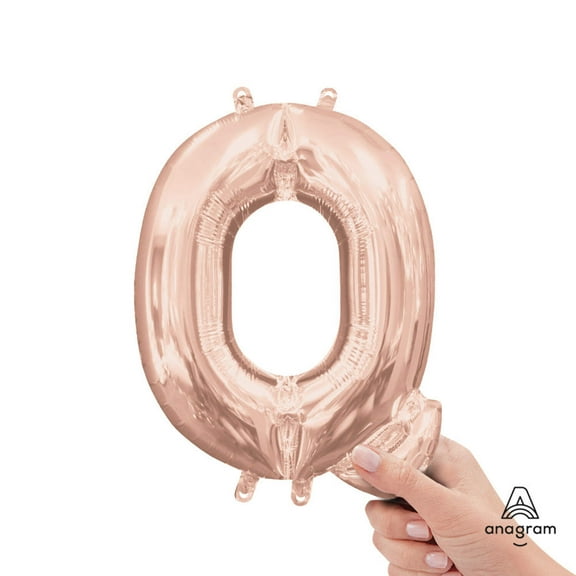 16 inch Letter Q - Anagram - Rose Gold (Air-Fill Only) Foil Mylar Balloon - Party Supplies Decorations