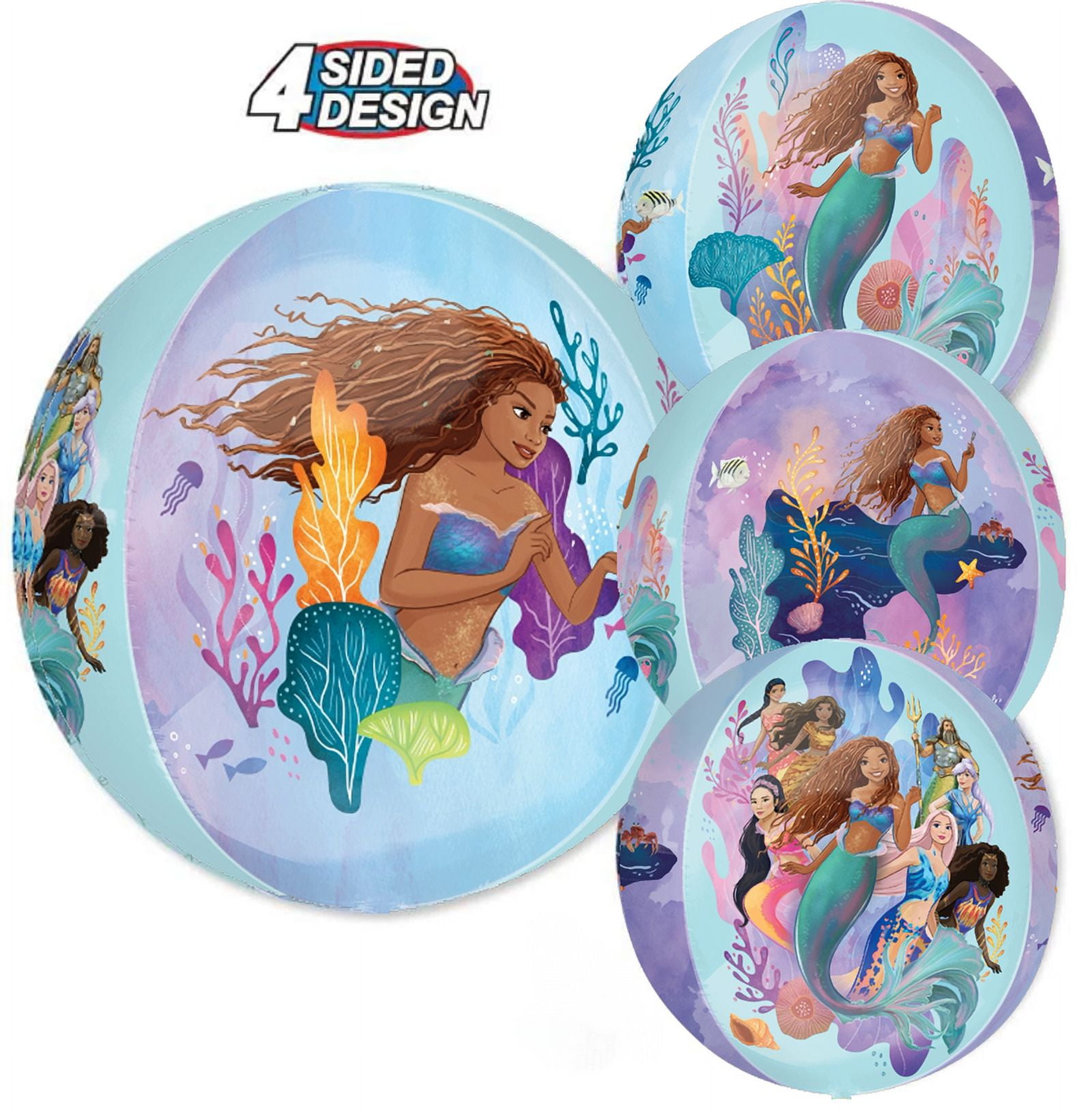 16 inch Little Mermaid Live Active Orbz Foil Mylar Balloon - Party Supplies Decorations