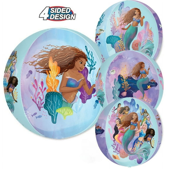 16 inch Little Mermaid Live Active Orbz Foil Mylar Balloon - Party Supplies Decorations
