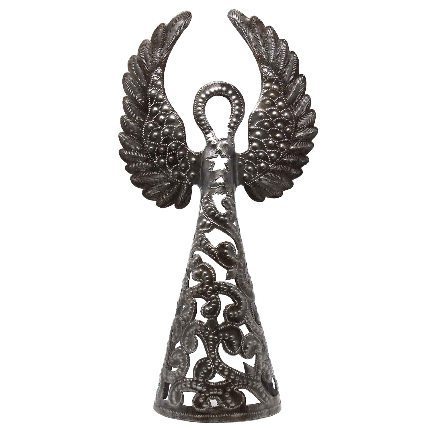 16-inch Metalwork Angel Wings Up Croix des Bouquets