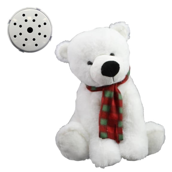 16 inch Nanook the Polar Bear Plush Toy with Recorder Device Soft & Cuddly Stuffed Animal for Kids