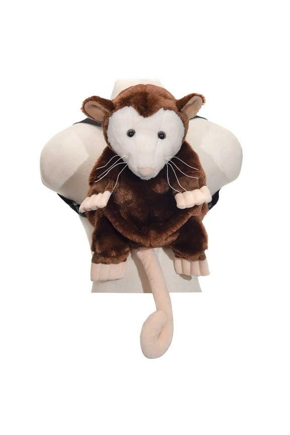 16 inch Opossum Mini Plush Backpack with Zipper Storage Adorable & Functional Toddler School Bag