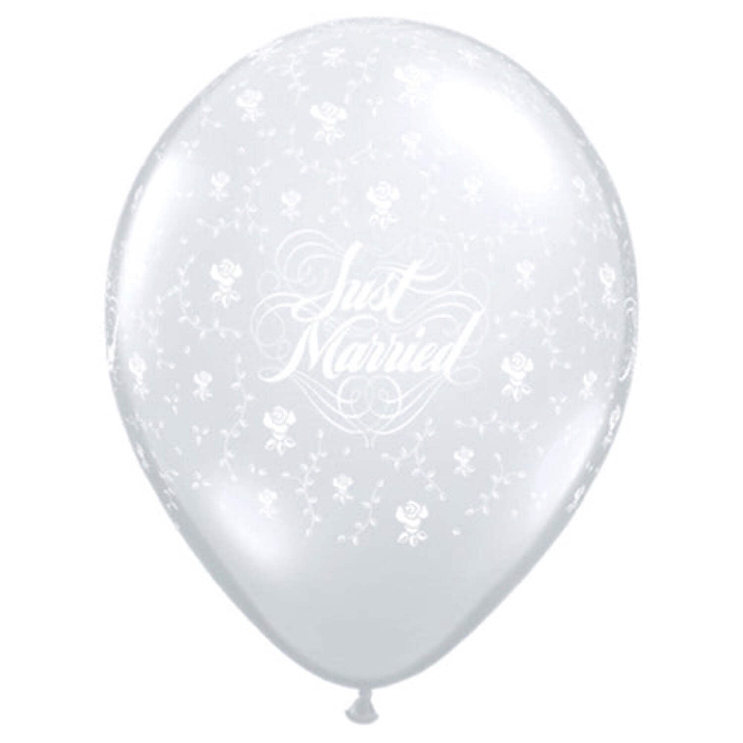 16 inch Qualatex Just Married Flowers-A-Round Latex Balloons (50 Pack) - Party Supplies Decorations