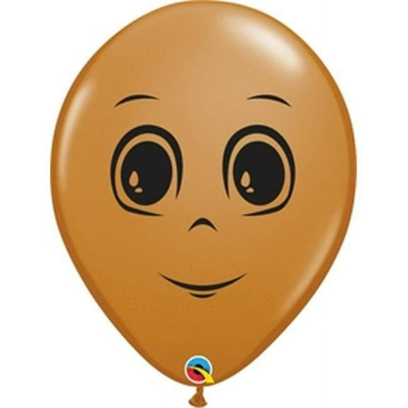 16 inch Qualatex Masculine Face - Mocha Brown Latex Balloons (50 Pack) - Party Supplies Decorations