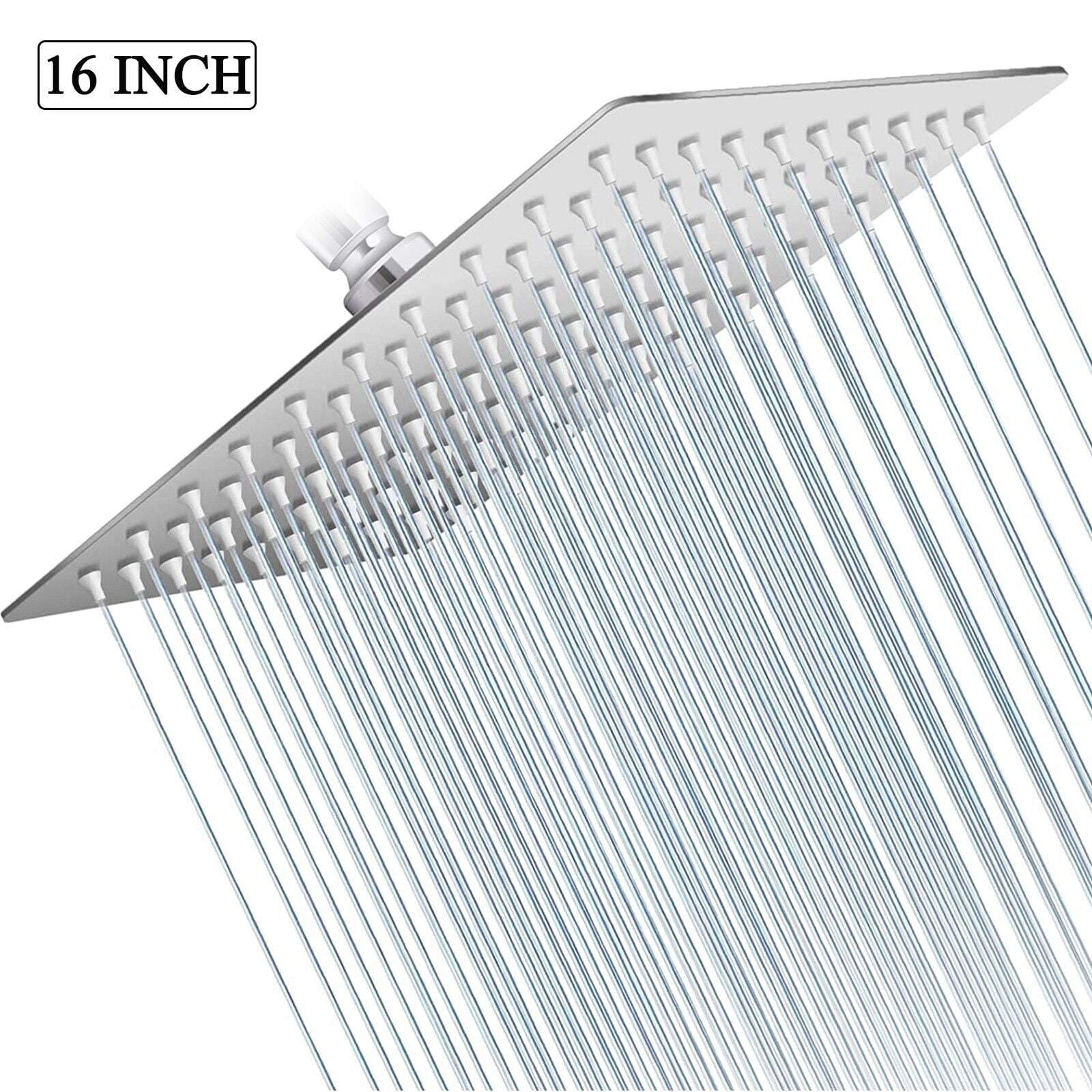 16 inch Rain Shower Head Wall/Ceil Mounted Square Rainfall High pressure Shower