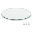 thumbnail image 1 of 16 inch Round Glass Table Top - Clear Tempered Glass Surface Protector - Safe Flat Polished Edge - Coffee, Dining and End Table, 1 of 5