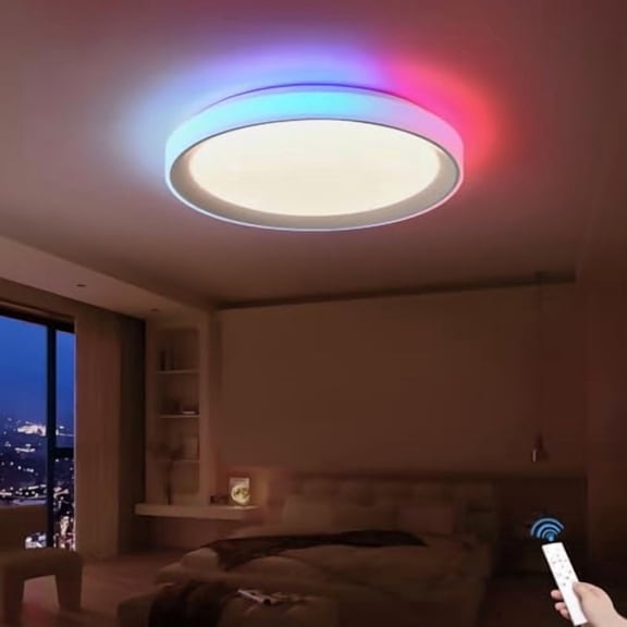16-inch Round RGB LED Ceiling Light Fixture - 3200LM Flush Mount Lighting with DIY Adjustable (3000K-6000K) for Bedroom,Living Room,Gaming Room ,Kids' Room$$Tools & Hardware Other